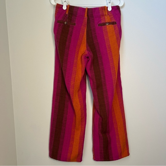 Urban Outfitters Martina Linen Low-Rise Trouser Pant Purple and Orange Size 0 - Picture 5 of 10